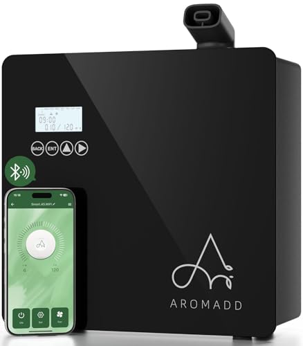 2025 Upgraded 3500 Sq.Ft Smart Scent Diffuser - HVAC System, Whole House Aroma & Hotel Collection Diffuser, Waterless Essential Oil Diffuser for Home Large Room, Cold Air Tech, 600mL (Black)