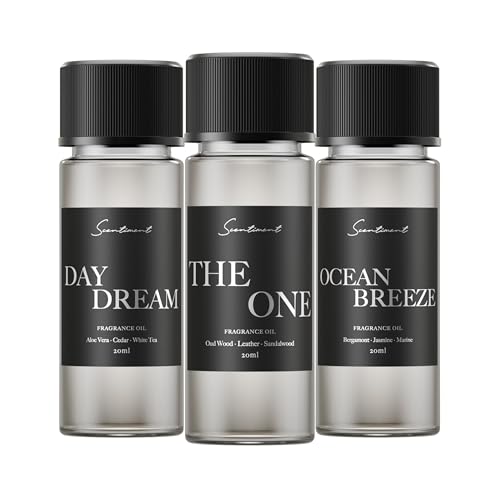 Scentiment Hotel Scents Discovery Set – Day Dream, The One & Ocean Breeze | Fresh, Woody & Marine Fragrance Oils | Luxury Home Scent Kit for Cold Air Diffusers 3 x 0.68 fl oz (20 mL)